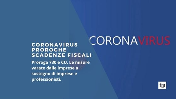 Coronavirus proroghe scadenze fiscali