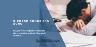 Ricorso Bonus 600 euro