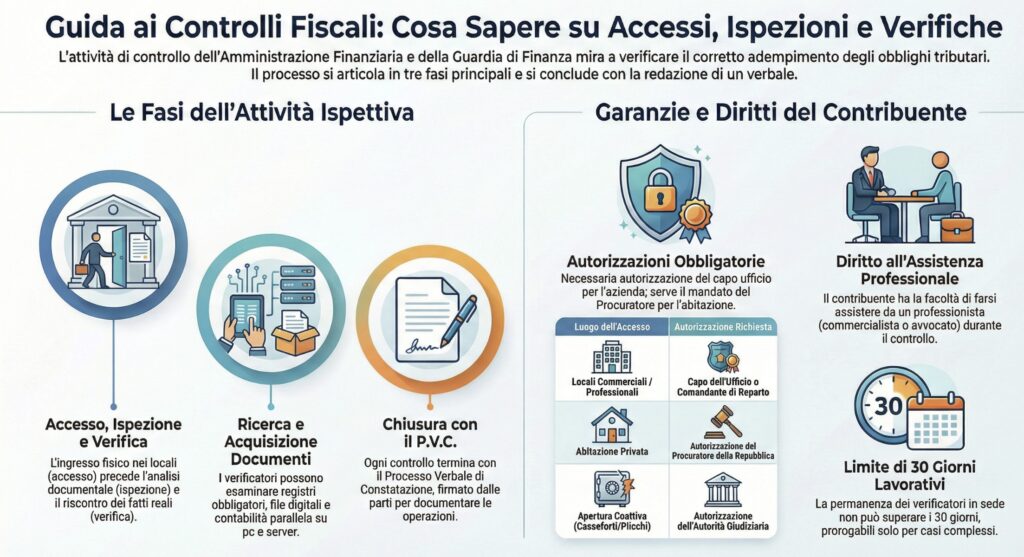 Controlli-fiscali-accessi-ispezioni-verifiche-guida-diritti-procedura-infografica