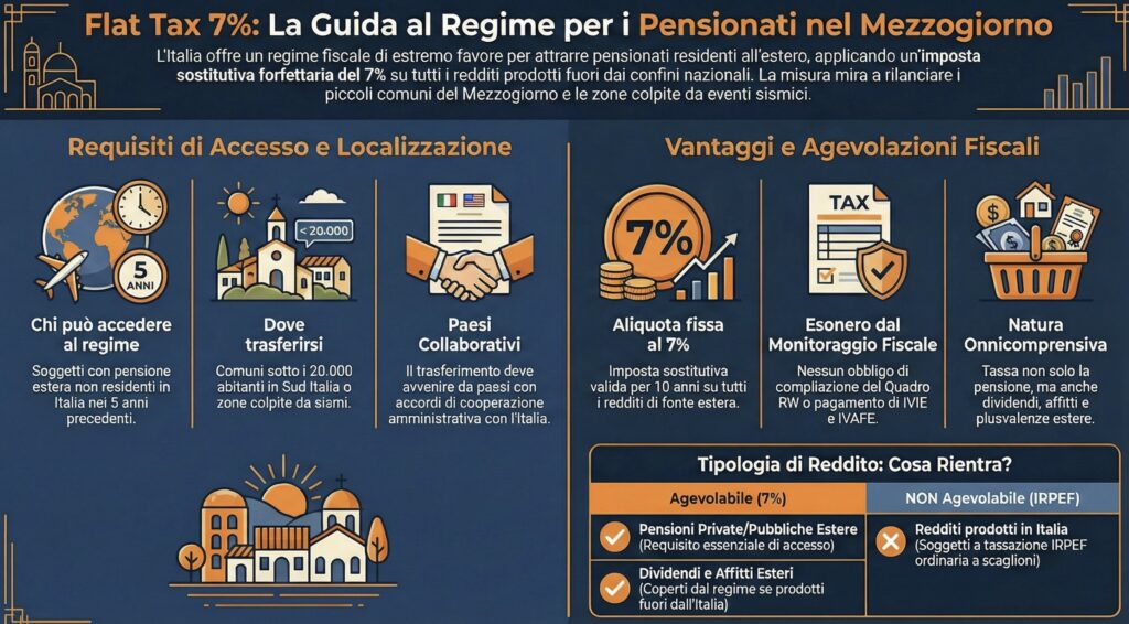 Flat-tax-7%-pensionati-guida-vantaggi-rischi-infografica