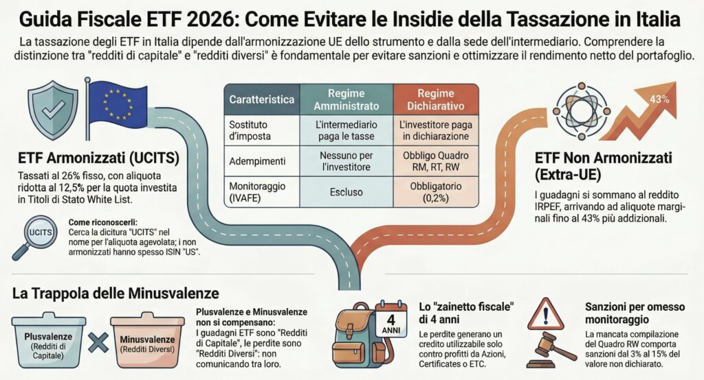 Guida-tassazione-ETF-Italia-armonizzati-non-dichiarazione-redditi-infografica