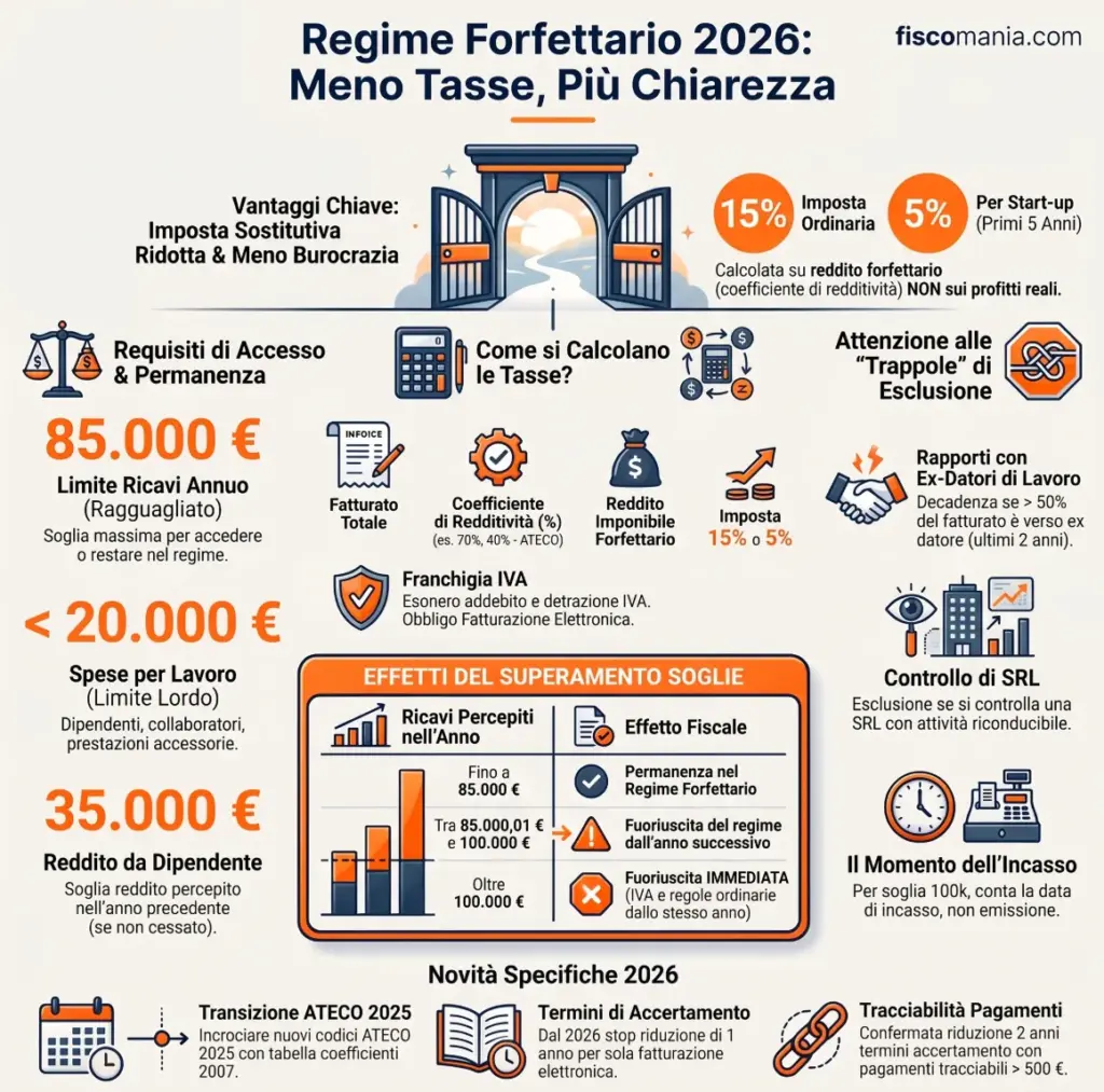 Regime forfettario in sintesi infografica