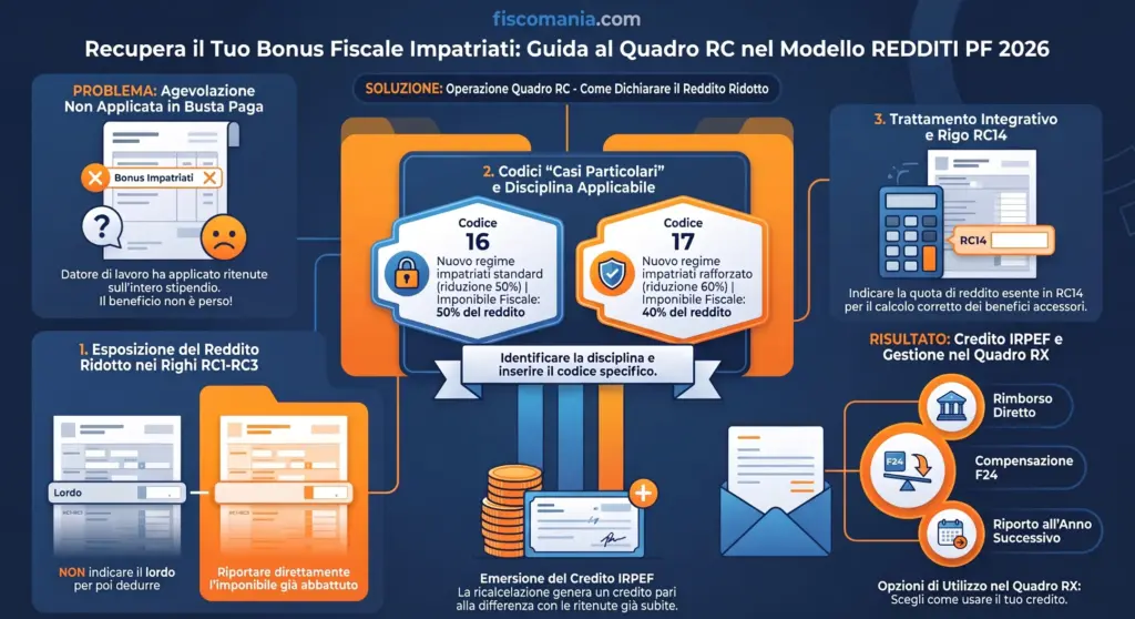 Regime-impatriati-Modello-REDDITI-PF-compilazione-Quadro RC-infografica