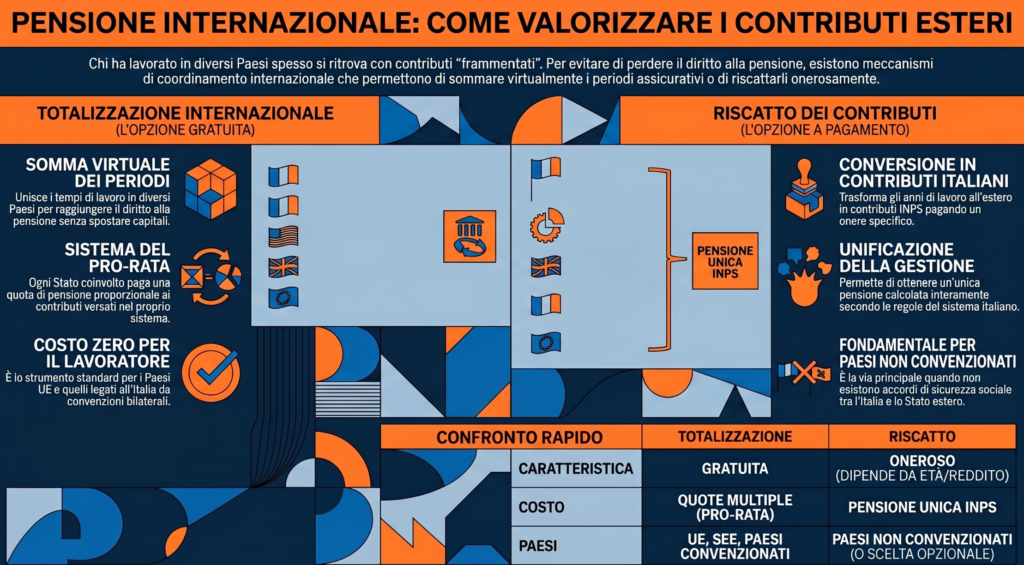 Pensione-contributi-esteri-come-funziona-totalizzazione-riscatto-INPS-infografica