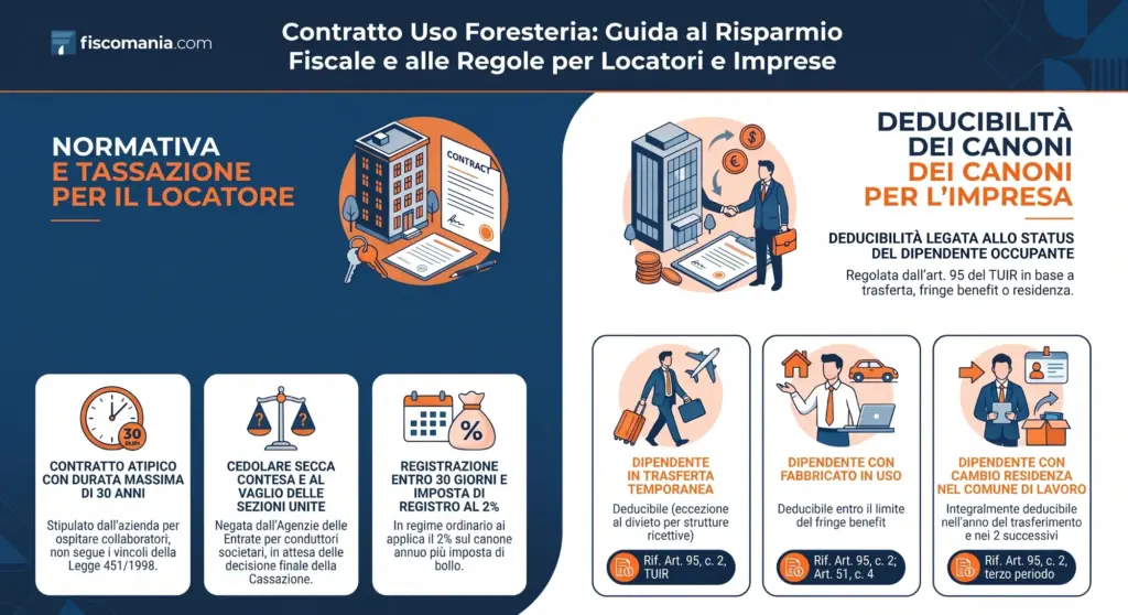 Contratto-uso-foresteria-regole-cedolare-secca-deducibilità-infografica