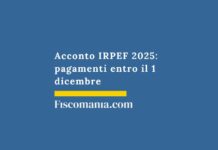 Acconto IRPEF 2025: pagamenti entro il 1 dicembre acconto-irpef-pagamento