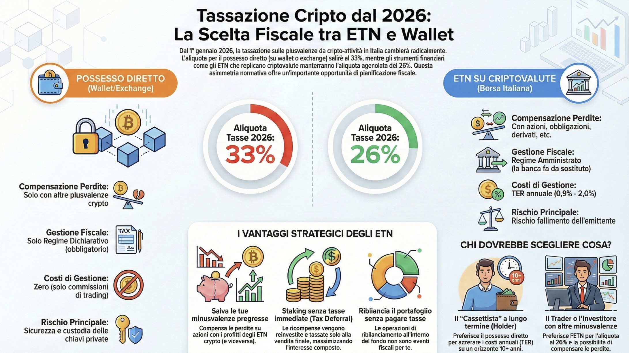 assazione ETN Criptovalute 2026: come restare al 26% - Fiscomania
