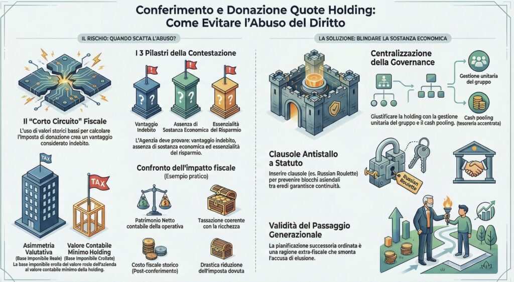Conferimento-donazione-nuda-proprietà-quote-SRL-holding-abuso-diritto-infografica