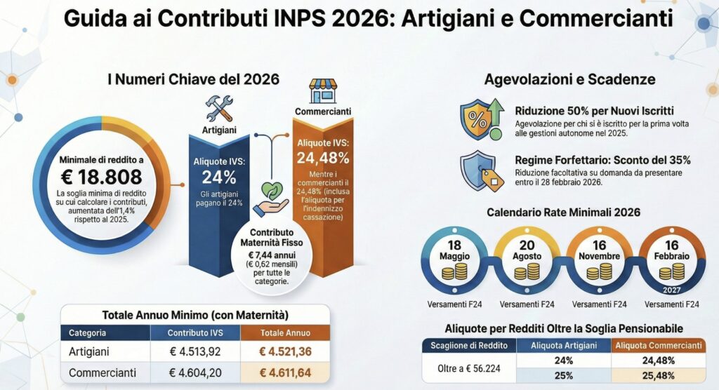 Contributi-inps-artigiani-commercianti-scadenze-aliquote-infografica