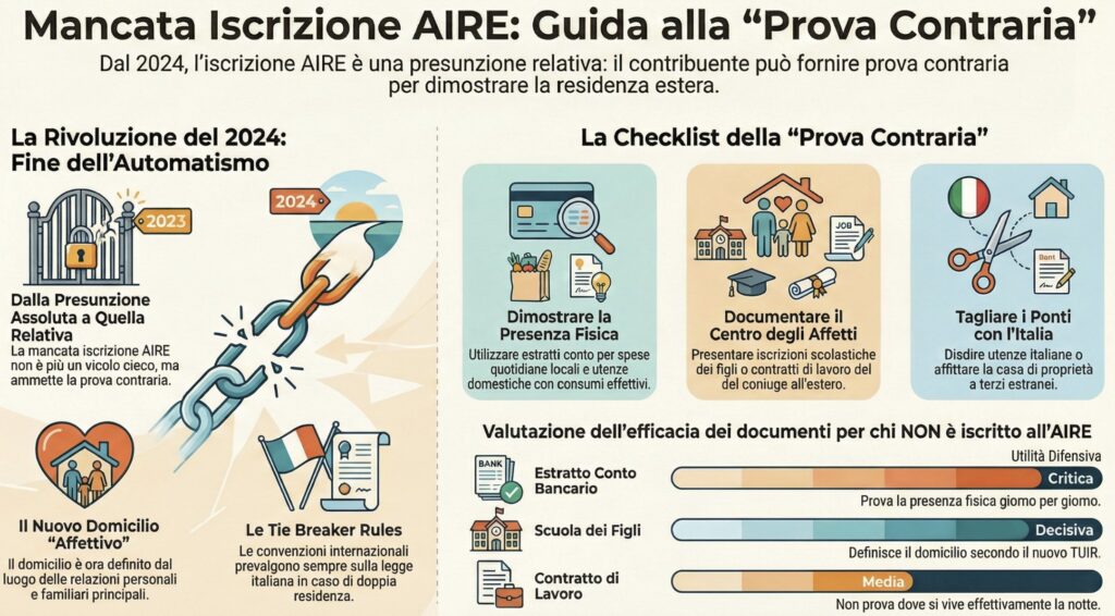 Mancata-iscrizione-AIRE-guida-prova-contraria-evitare-doppia-tassazione-infografica