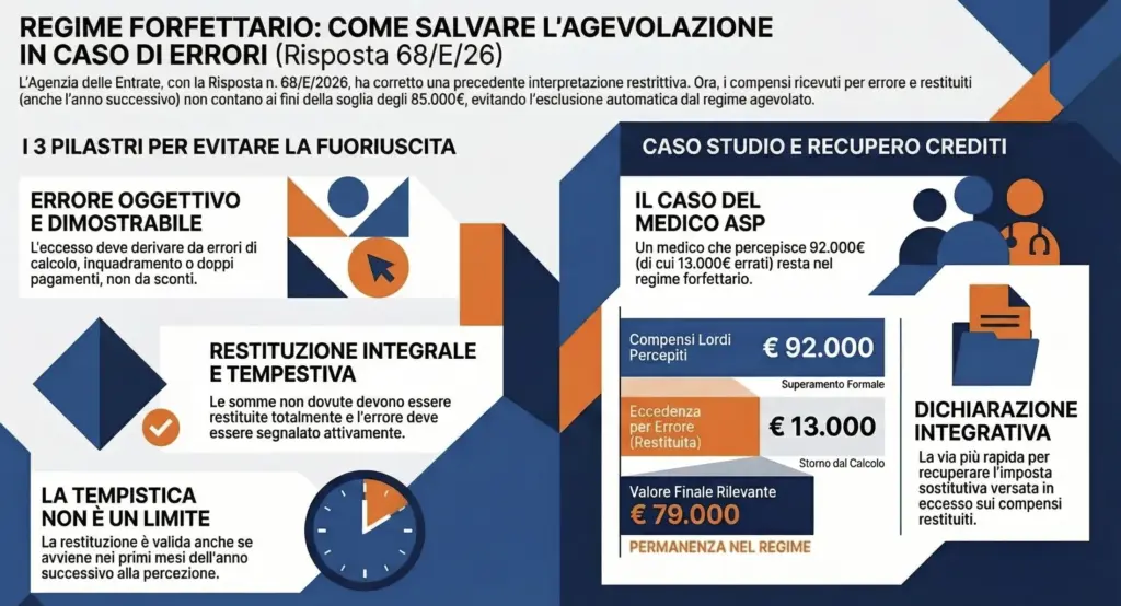 Compensi-restituiti-regime-forfettario-risposta-68-26-salva-fuoriuscita-infografica