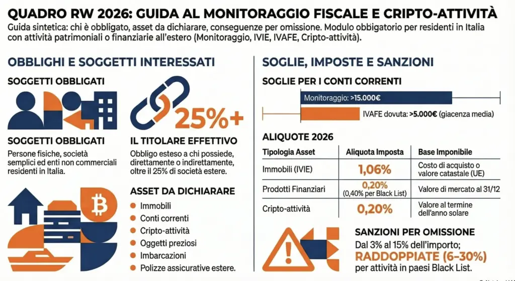 Quadro-RW-guida-monitoraggio-fiscale-criptovalute-sanzioni-infografica