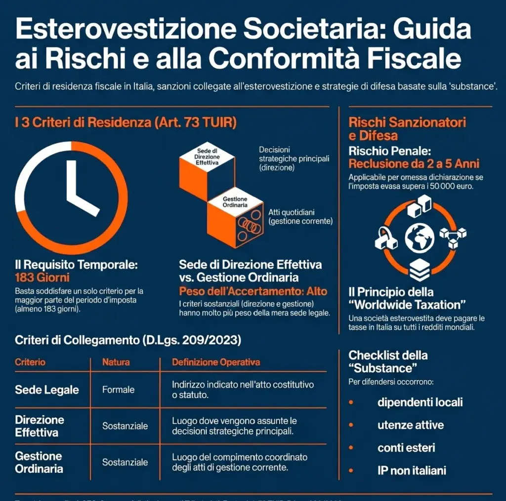 Esterovestizione-societaria-residenza-fiscale-estera-fittizia-sanzioni-difesa-infografica