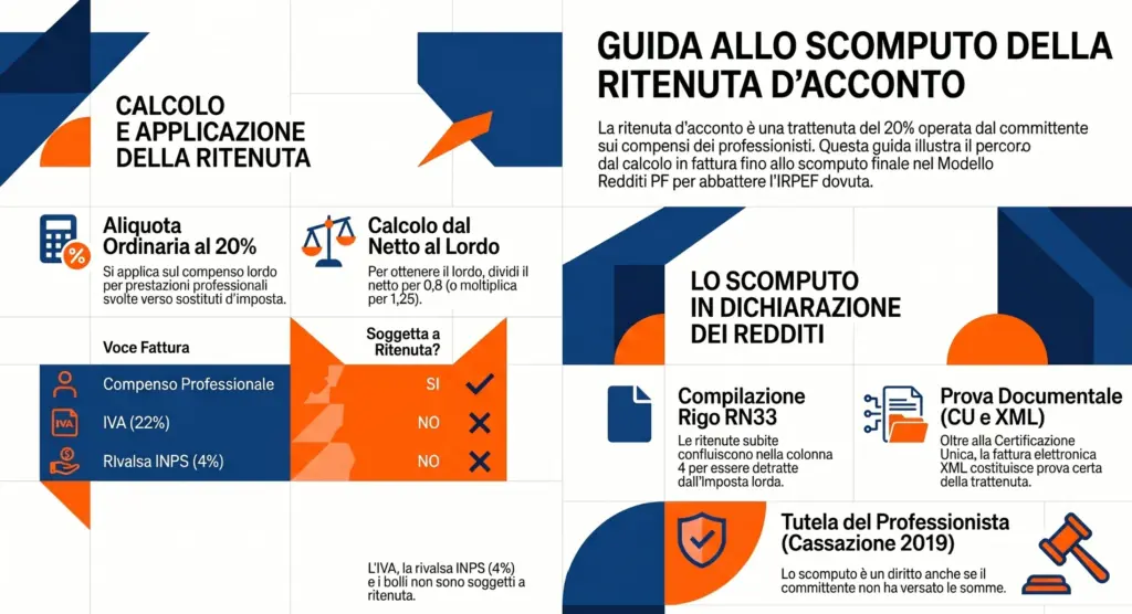 Scomputo-della-ritenuta-d'acconto-professionista-guida-aggiornata-infografica