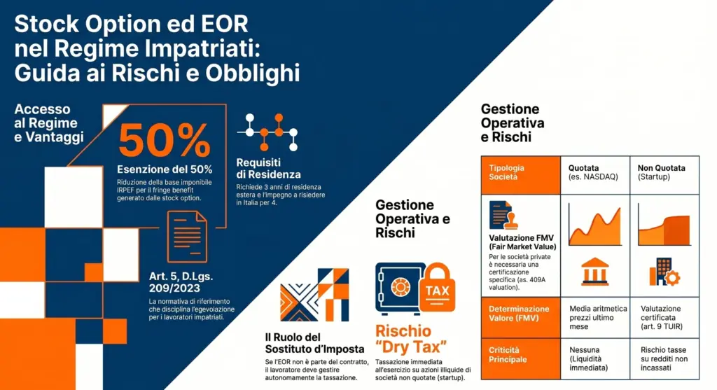 Stock-option-tramite-Employer-of-Record-regime-impatriat- obblighi-fiscali-rischi-operativi-infografica