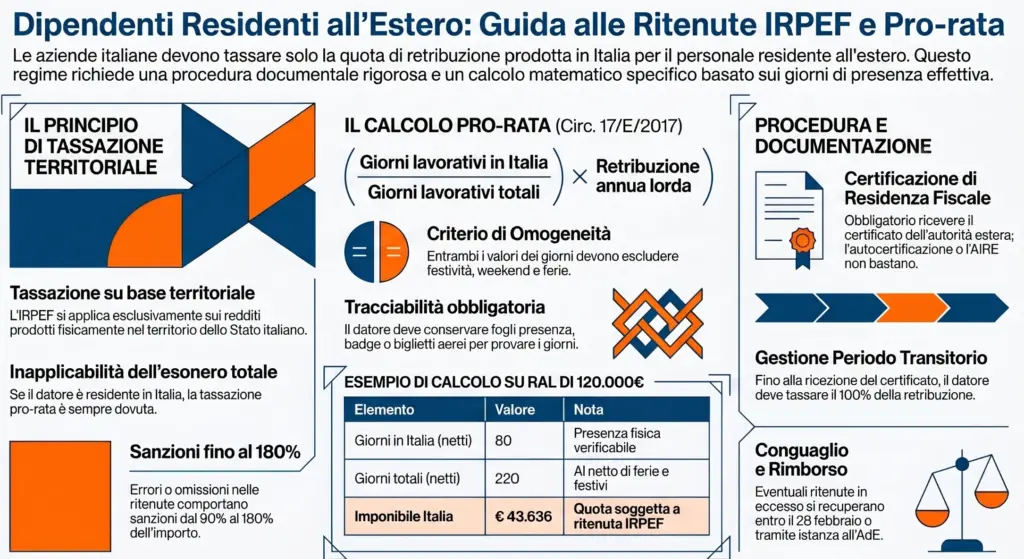 Dipendente-residente-estero-ritenute-IRPEF-pro-rata-procedura-esonero-infografica