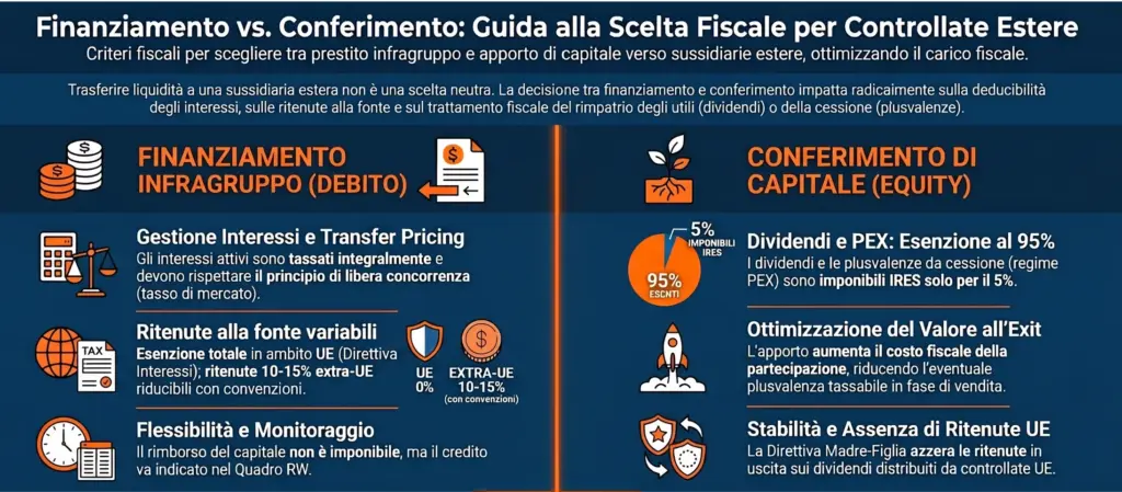Finanziamento-infragruppo-conferimento-capitale-controllata-estera-guida-scelta-fiscalmente-efficiente-infografica