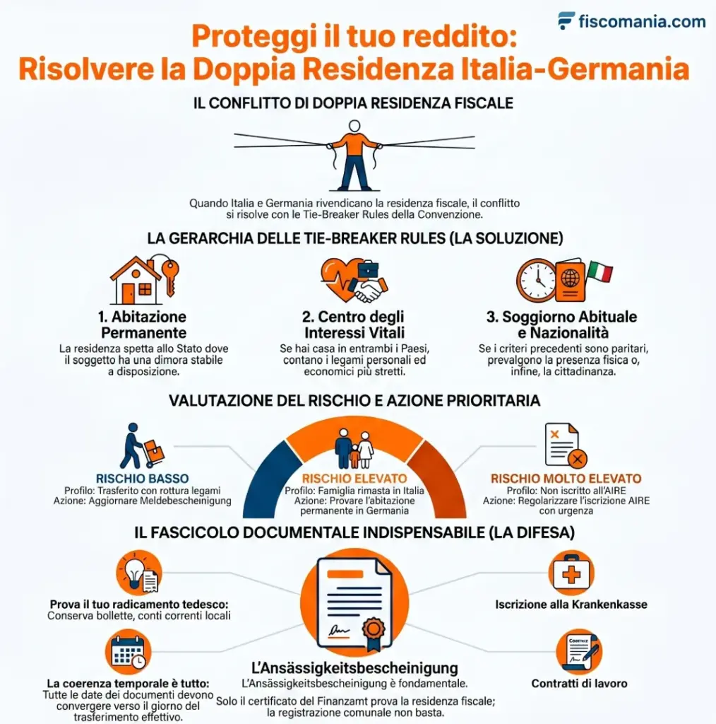 Doppia-residenza-fiscale-Italia-Germania-prove-tie-breaker-rules-dichiarazione-infografica