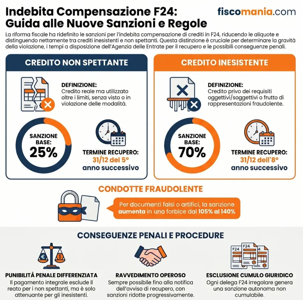Indebita-compensazione-F24-sanzioni-crediti-inesistenti-non-spettanti-infografica