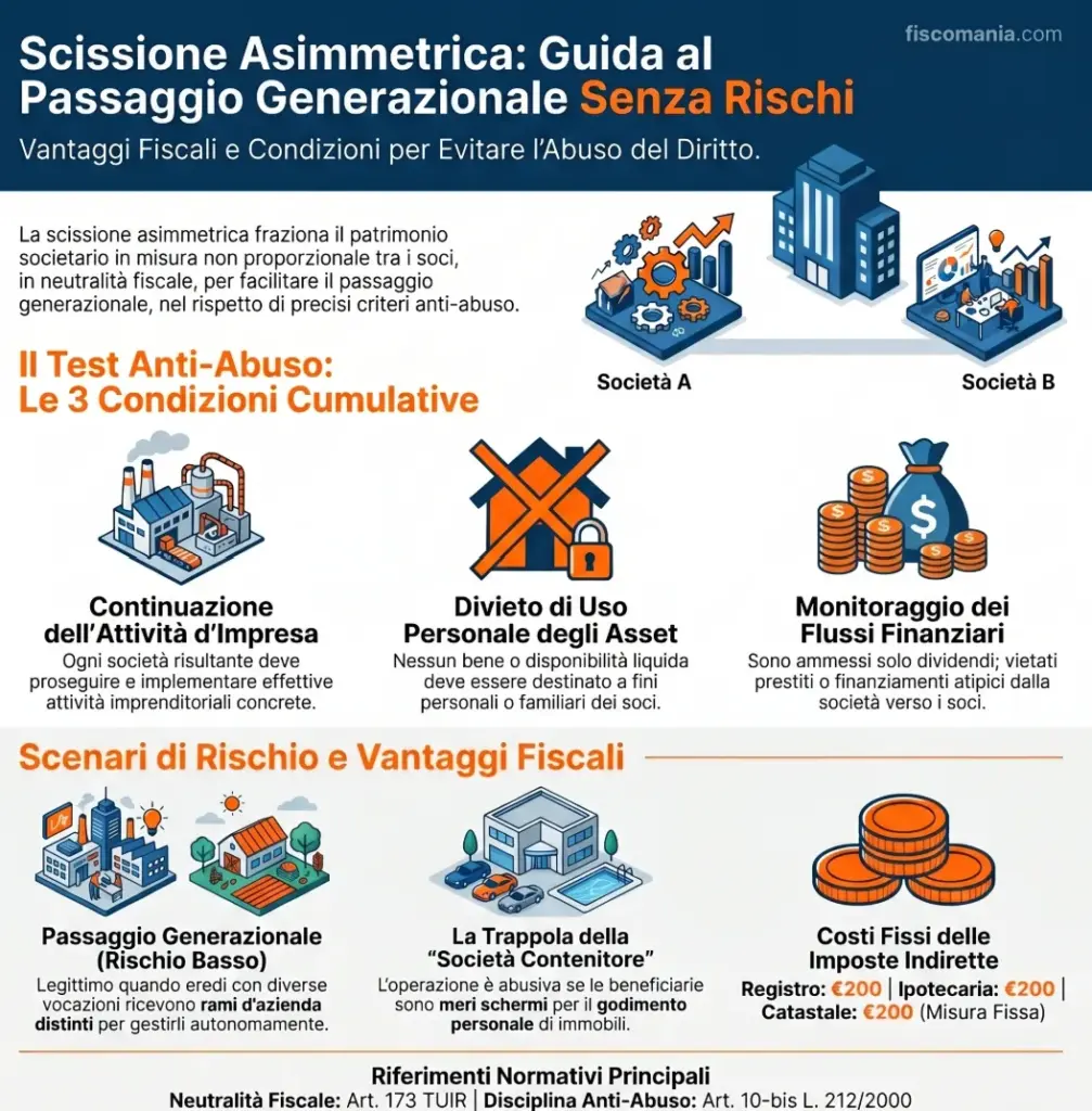 Scissione-asimmetrica-neutralità-fiscale-test-antiabuso-passaggio-generazionale-infografica