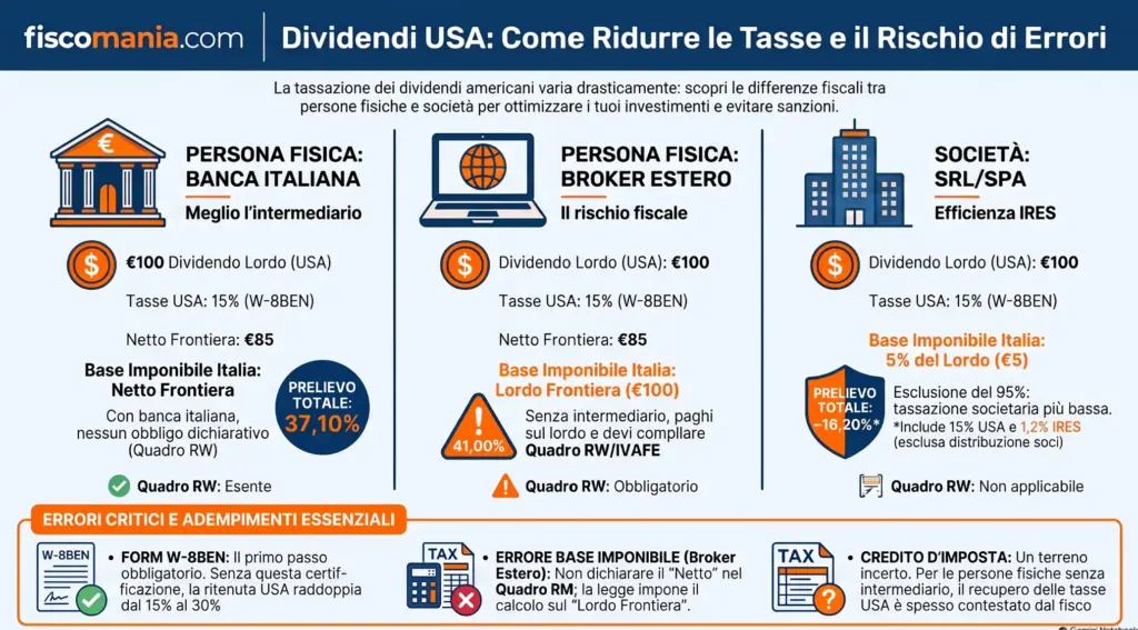 Dividendi-USA-persona-fisica-vs-SRL-tassazione-confronto-infografica