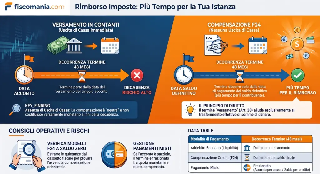 Rimborso-degli-acconti-compensazione-da-quando-decorrono-48-mesi-infografica