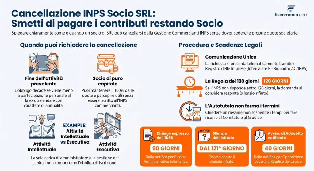 Cancellazione-dalla-Gestione-commercianti-INPS-socio-SRL-infografica